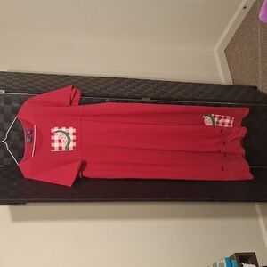 VINTAGE Womens Large/ Mountain Lake /Dress Watermelon design